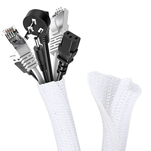 Limited-time offer: Romon 3M Braided Cable Sleeve, 13 – 20 mm, Flexible, Self-Closed, Cuttable for Sheathed Cables, Expandable for TV, Computer, Office, Home, Car, White from 11.03 £ to 9.99 £ (save 9.43%)