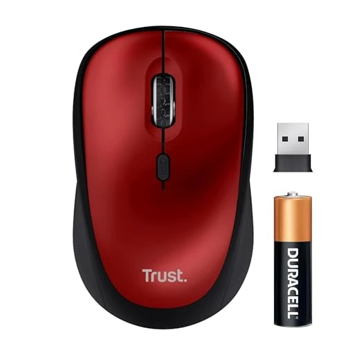 Offre limitée : Trust Yvi+ Souris sans Fil Silencieuse avec Conception Durable, Rouge de 15.41 € à 12.87 € (16% de remise)
