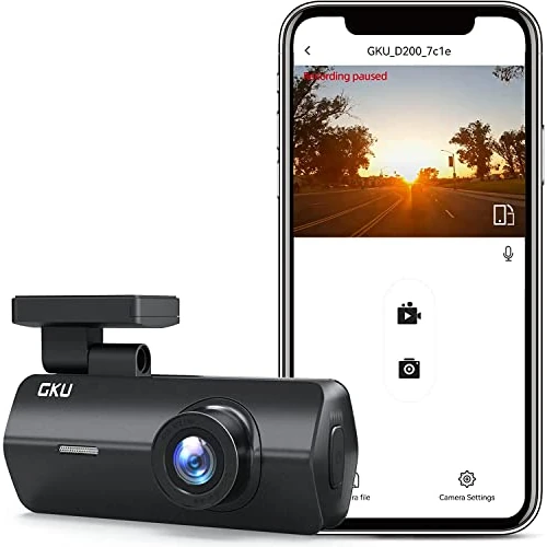 GKU 2.5K 1600P Dashcam Voor Auto, WiFi Autodashcam, 170° Groothoek Dash Cam, Nachtzicht, WDR, G-Sensor, Loopopname, 24H Parkeerbewaking, APP-bediening, Ondersteunt 256GB
