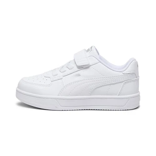 PUMA Unisex Baskets à fermture facile PUMA Caven 2.0 Enfant, White-Silver-Black, 34.5 EU