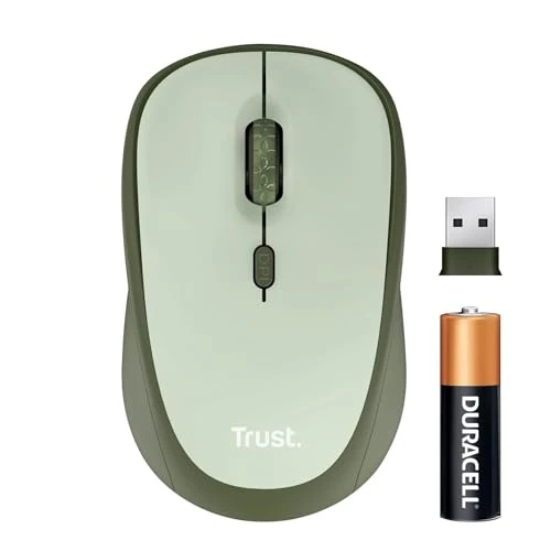 Offerta a tempo: Trust Yvi+ Mouse Wireless Silenzioso con Design Sostenibile, Verde - 60% da 14.99 € a 5.99 €