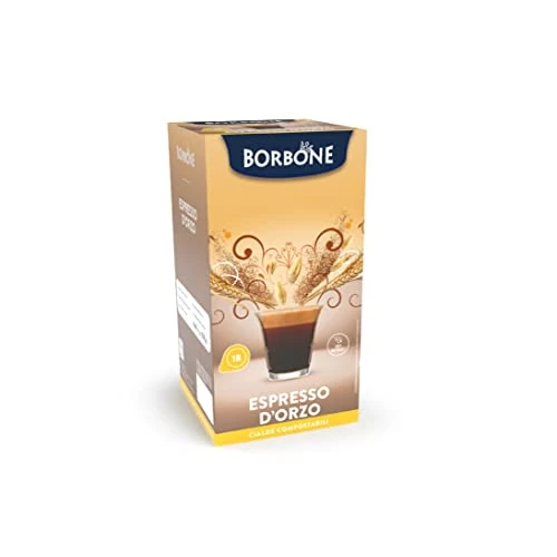 Caffè Borbone Barley Espresso — 72 Paper Pods of Creamy Plant-Based Decaffeinated Coffee — Delicious Barley-Infused Espresso Pods, Compostable Capsules Compatible with ESE and Pump Espresso Systems