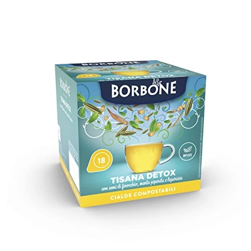 Caffè Borbone Infusión Desintoxicante - 72 Cápsula de Papel (4 Paquetes de 18 Monodosis) - Compatibles con el Sistema ESE Cápsulas de Papel de 44 mm