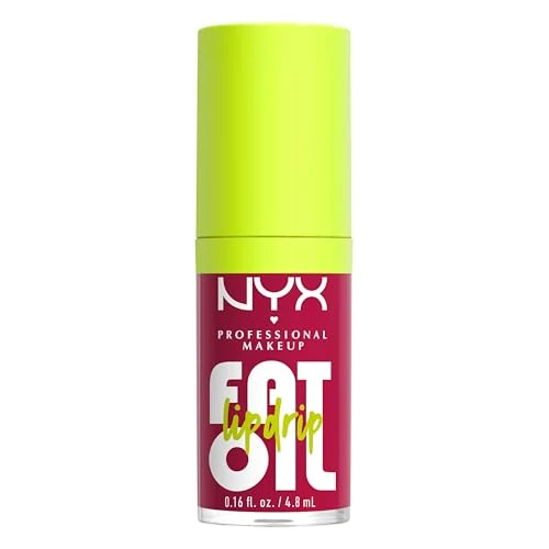 NYX Professional Makeup Lip Gloss, Fat Oil Lip Drip Clear Lip Gloss, Lip Oil, Up to 12 Hour Hydration, Non-Sticky Texture and High Shine Finish, Shade: Newsfeed