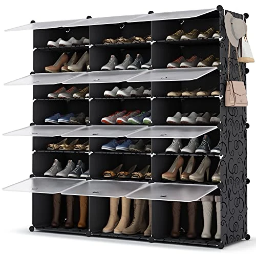 Offerta a tempo: HOMIDEC Scarpiera 7 Livelli per 42 Paia, Portascarpe per Ingresso, Armadio per Soggiorno e Camera da Letto, Nero - 19% da 69.99 € a 56.99 €