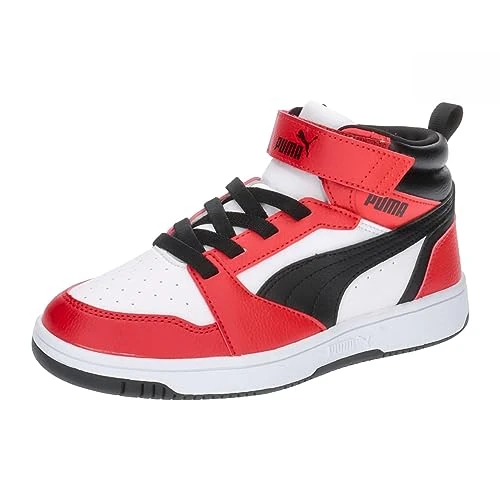 Limitiertes Angebot: PUMA PUMA Rebound V6 MID AC+ PS, Sneaker, PUMA White-PUMA Black-for All TIME RED, von 49.95 EUR auf 29.95 EUR (Spare 40%)