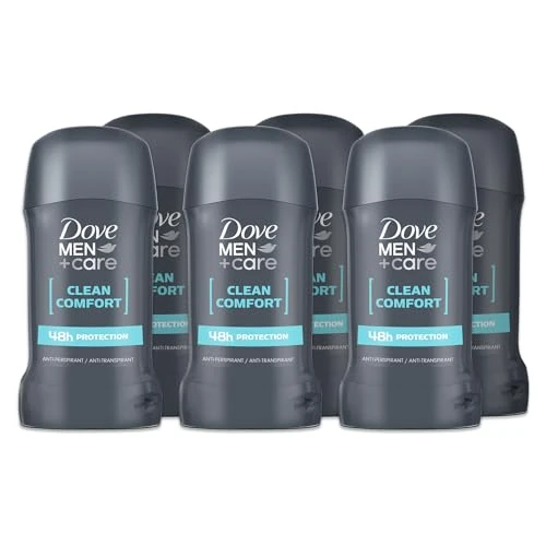 Offerta a tempo: Dove, Deodorante Dove Men + Care Clean Comfort Stick, Deodorante Uomo, Antitraspirante, con 1/4 Crema Idratante Dove, Protezione Fino a 48 Ore, Dermatologicamente Testato, 6 Pezzi da 50 ml - 21% da 19.99 € a 15.79 €