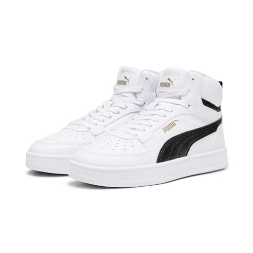 Puma Unisex Kinder Caven 2.0 Mid Jr Sneaker, Puma White Puma Black Gold, 37 EU