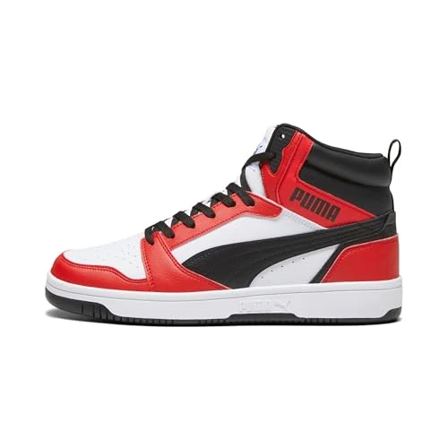 PUMA Unisex Rebound V6 Turnschuhe, Puma White Puma Black For All Time Red, 41 EU