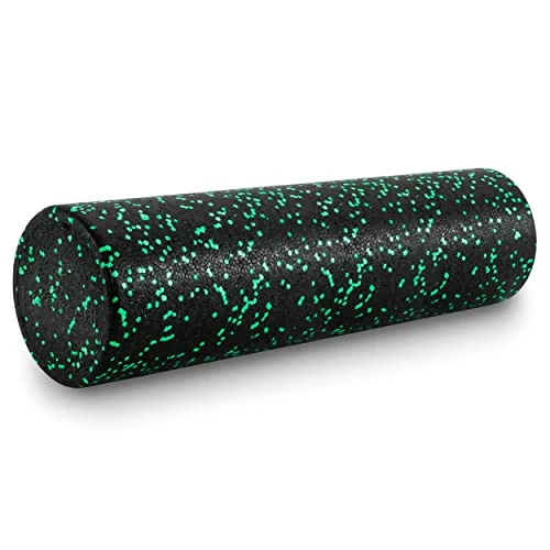 ProsourceFit High Density Foam Rollers 24 - inches Long, Firm Full Body Athletic Massage Tool for Back Stretching, Yoga, Pilates, Post Workout Muscle Recuperation, Black/Green