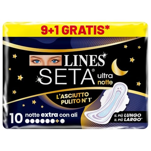LINES Ultra Extra Night Silk x9 Pieces +1 Free