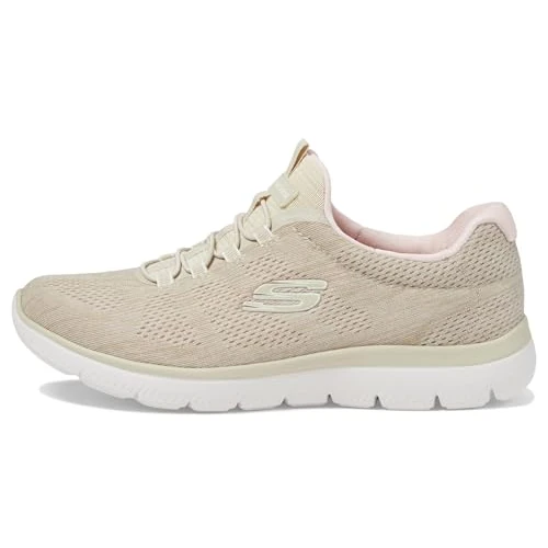 Offerta a tempo: Skechers Donna Summits Fun Flare Scarpe da ginnastica, Taupe Mesh/Light Pink Trim, 36.5 EU - 33% da 69.95 € a 46.75 €