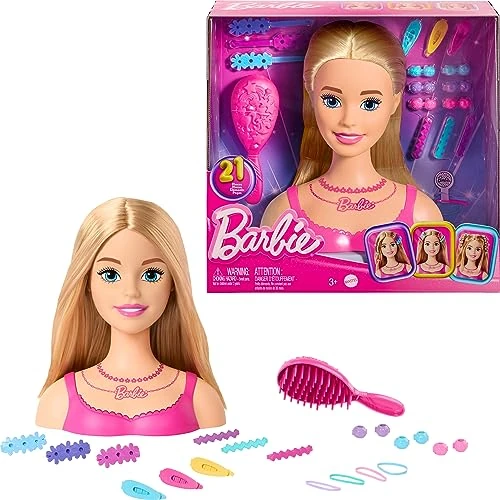 Barbie Styling Head Muñeca Cabello Rubio para niñas de 3 años en adelante