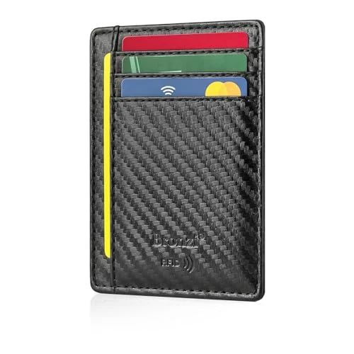 Offerta a tempo: Bronzi® Portafoglio Uomo Slim Piccolo | Portacarte Uomo Donna Portatessere Porta Carte Di Credito | Portafogli Mini Protezione RFID con Portamonete | Box Regalo - Brand Italiano - 21% da 16.00 € a 12.63 €