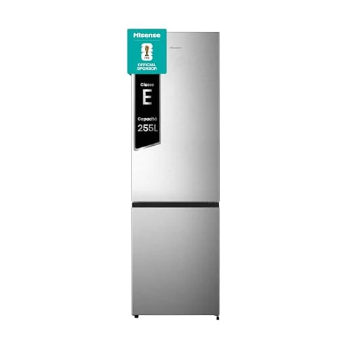Hisense RB329N4ACE Free-installation Combined Refrigerator, Total No Frost with Multiflow Ventilation, Stainless Look, Height 180 cm, Net Capacity 255 L