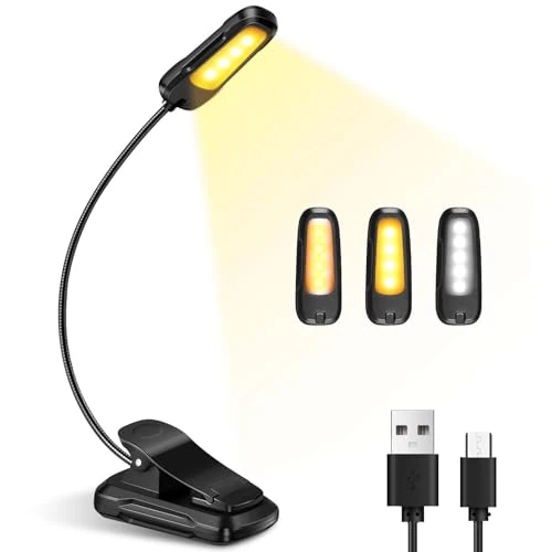 Tijdelijke aanbieding: Diboniur, Klemlamp, 9 leds, 3 modi, met USB-lamp, oplaadbaar, 360 graden, flexibele nekclip voor het lezen van boeken, in bed, reizen, noodgevallen van 11.66 € naar 11.66 € (0.00% korting)