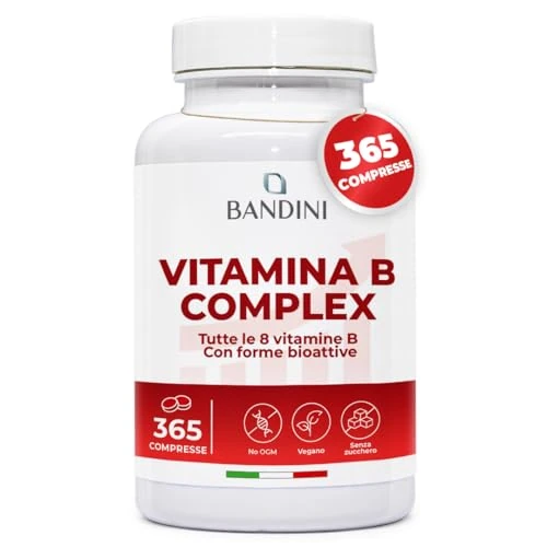 Begrenztes Angebot: Bandini® Vitamin B Komplex Hochdosiert, 365 Tabletten für 12 Monate, B-Komplex mit alle 8 B-Vitamine B1, B2, B3, B5, B6, B7, B9, B12, Nervensystem, Stoffwechsel, Psychische Funktion, GVO-frei, Vegan von 16.87 EUR auf 12.65 EUR (Rabatt 25%)