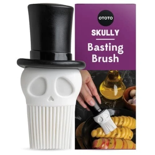 Skully Basting Brush van OTOTO - Siliconen gebakborstel, gotische keukenaccessoires - keukencadeau, keukengadgets, grappige geschenken, unieke geschenken