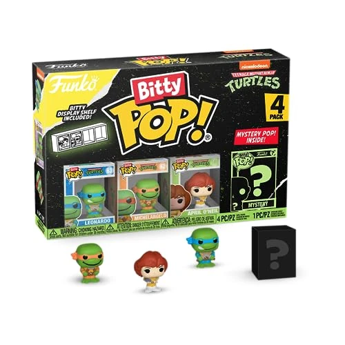 Funko Bitty Pop! Teenage Mutant Ninja Turtles - Leonardo, Michelangelo, April O’Neil et Une Mini-Figurine Mystère en Surprise - 2.2 Cm - TMNT Collectionnable - Étagère Empilable Incluse - TV Fans