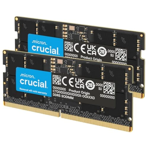 Tijdelijke aanbieding: Crucial DDR5 RAM 32GB Kit (2x16GB) 5600MHz SODIMM, Laptopgeheugen, Mini PC, Hoogwaardig RAM (of 5200MHz / 4800MHz), CL46 - CT2K16G56C46S5 van 366.99 € naar 366.99 € (0.00% korting)