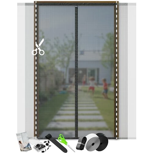 Oferta limitowana: ARCOL Magnetyczna moskitiera na drzwi regulowana szerokość - zasłona na drzwi z taśmą na rzepy, magnetyczna moskitiera do drzwi z możliwością skrócenia (155 x 240 cm, czarna) z 77.83 zł na 77.83 zł (oszczędź 0.00%)