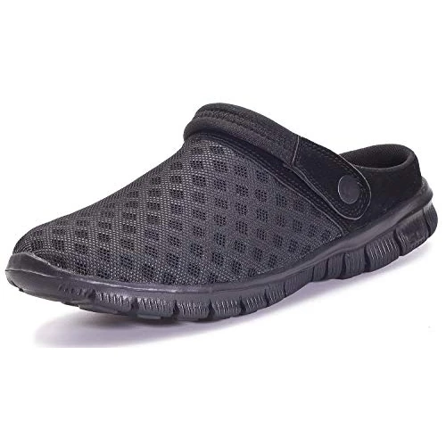 Zeitlich begrenztes Angebot: Damen Herren Clogs Hausschuhe Gartenschuhe Sommer Badelatschen Strand Schuhe Sandalen Pantoletten, Schwarz, 36 EU von 34.99 € auf 26.59 € (24% Rabatt)