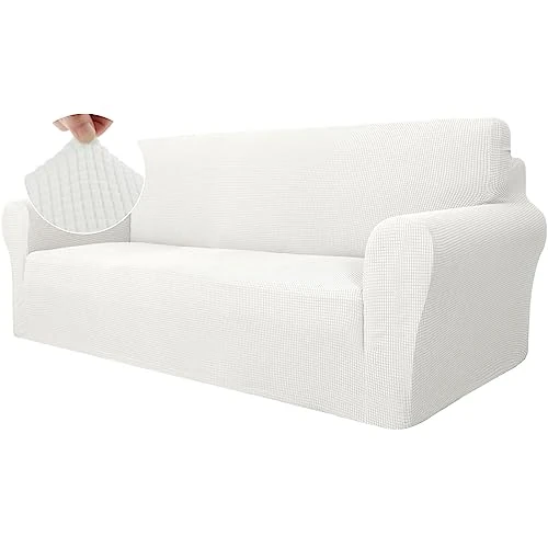 Offre limitée : Ystyle Housse Canapé 3 Places avec Accoudoirs, Blanc | Extensible Housses de Canapé, Universelle Housse Canape Protection Chat Chiens Griffures, Housse Fauteuil Antidérapante de 38.99 € à 33.29 € (15% de remise)