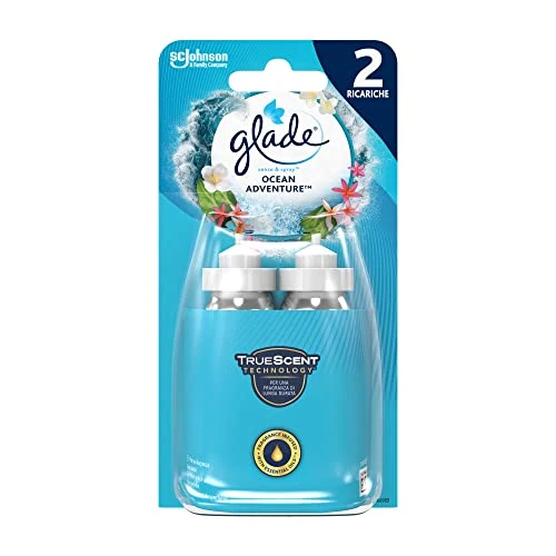 Offerta a tempo: Glade Sense & Spray Doppia Ricarica, Profumatore per Ambienti con Olii Essenziali e Sensore di Movimento, Fragranza Ocean Adventure, Confezione da 2 Ricariche x 18 ml - 45% da 6.29 € a 3.45 €