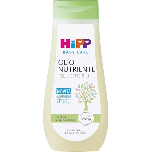 HiPP Baby Care Verzorgingsolie voor kinderen, verzorgt en beschermt de huid in de diepte, voor droge en gevoelige huid, met 100% natuurlijke oliën, 1 fles van 200 ml