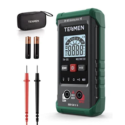 Tijdelijke aanbieding: TESMEN TM-510 Digitale multimeter, meetapparaat met 4.000 counts (maximale displaywaarde), voltmeter met automatisch meetbereik, intelligente meting; spanningszoeker, meet AC/DC-spanning, weerstand, van 21.99 € naar 21.99 € (0.00% k