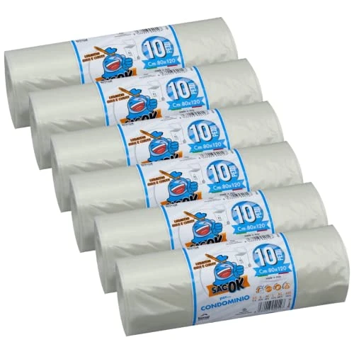 Offerta a tempo: 60 Sacchi Trasparenti Spazzatura 80x120 Resistenti, Sacchi Spazzatura XXL per Raccolta Rifiuti, Buste Spazzatura, Sacchi Immondizia Extra Resistenti, Sacchetti Spazzatura 80x120cm (60) - 0.00% da 28.47 € a 28.47 €