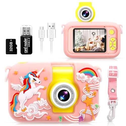 Offerta a tempo: Macchina Fotografica Bambini, ARNSSIEN Fotocamera Bambini,180 °Flip Len, 2,4" Fotocamera Digitale con 32 GB,Regalo Bambino e Bambina 3 4 5 6 7 8 9 10 11 12 anni,Regalo di Compleanno/Natale,X101 - 29% da 39.99 € a 28.49 €