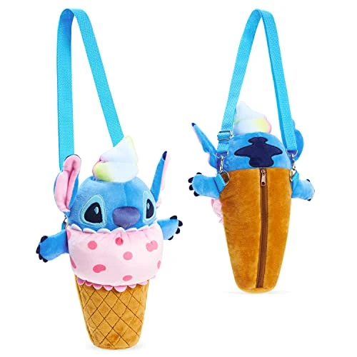 Oferta limitada: Disney Bolso Niña de Peluche Stitch Bolso Bandolera Niña Mujer Correa Ajustable Desmontable Bolso Cruzado Plush Peluches Lilo y Stitch Regalos Niña Accesorio Oficial (Stitch Cono de Helado) de 21.99 EUR a 13.19 EUR (ahorro 40%)
