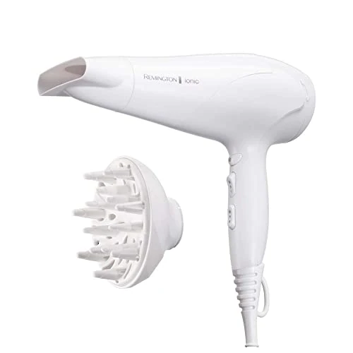 Offre limitée : Remington Sèche-cheveux Ionique [Puissant & léger] Ionic Dry Blanc (2200 W, coiffage délicat en douceur & répartition uniforme de chaleur, 3 températures/ 2 vitesses, concentrateur, diffuseur) D3199 de 18.94 EUR à 17.99 EUR (remise 5%)