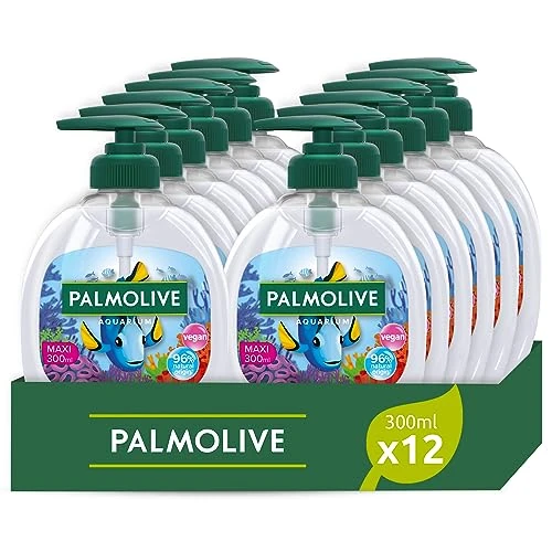 Offerta a tempo: Palmolive Sapone Liquido Mani Aquarium 12x300ml I Protezione contro i batteri I Vegano | 97% con formula biodegradabile | Ingredienti al 96% di origine naturale* I Dermatologicamente testato - 19% da 24.99 € a 20.28 €