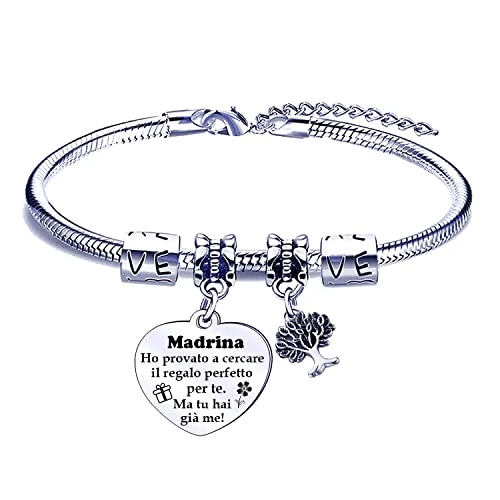Offerta a tempo: FGHJK Regali Natale Madrina Regalo Madrina Compleanno Regalo per Madrina Bracciale Braccialetto Madrina Regalo Anniversario Madrina Regalo Madrina Battesimo (1) — 30% da 9,99 € a 6,99 €