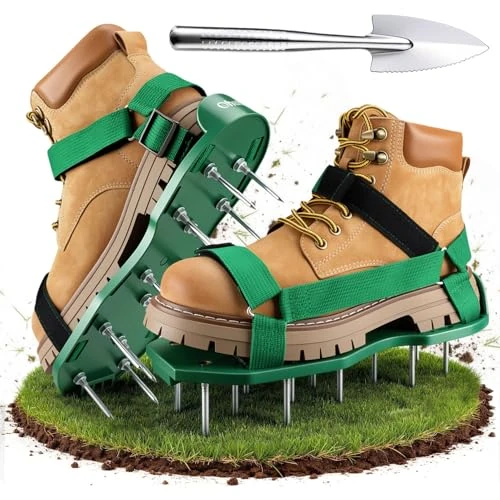 Offerta a tempo: Arieggiatore Prato Scarpe Chiodate per areazione Prato e Giardino, Arieggiatore Scarpe, Scarificatore Arieggiatore Manuale, Sandalo Aeratore Scarpe da Prato per areazione Prato e Giardino, Verde - 5% da 24.99 € a 23.74 €
