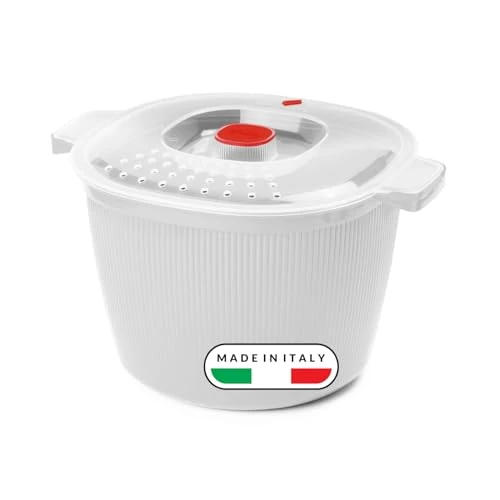 Offerta a tempo: Snips, Cuoci Pasta e Patate per Microonde 4L, Contenitori per Alimenti con Coperchio Scolapasta, Contenitore per Micronde, Lavabile,in Lavastoviglie Bianco, 26,5x22x16,5 Made in Italy - 0.00% da 30.00 € a 30.00 €