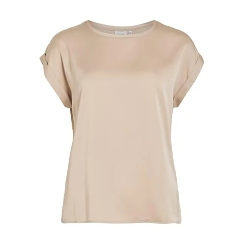 Offerta a tempo: Vila Maglietta da Donna, Taglie S/S, in Raso, Top/su-Noos, Cement, 44, Cement, 50 - 37% da 26.99 € a 16.99 €