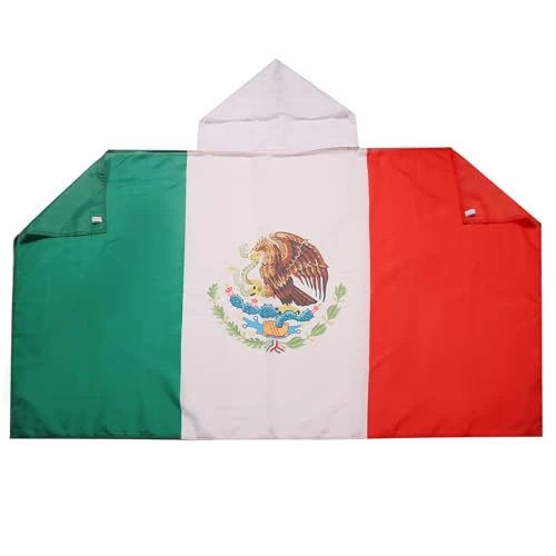 Zeitlich begrenztes Angebot: AZ FLAG - Umhangflagge Mexiko - 150x90 cm - Mexikanische Cape Fahne 100% Polyester mit integrierten Ärmeln und Kapuze - Body Flag 80g von 10.95 € auf 6.17 € (44% Rabatt)