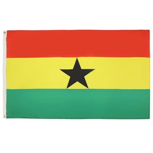 AZ FLAG - Drapeau Ghana - 90x60 cm - Polyester léger - Drapeau Ghanéen Avec Oeillets Métalliques Intégrés - 40g