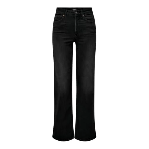 Limited-time offer: ONLY Womens Onlmadison Blush Hw Wide DNM Cro099 Noos Jean Pants, Black, S / 30L UK from 45.00 £ to 38.00 £ (save 16%)