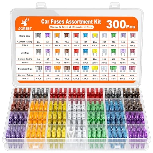Offerta a tempo: JOREST 300Pcs Fusibili Auto Assortiti Kit, 160 Mini + 90 Fusibile Medio + 50 Micro + Estrattori - per Auto/Camper/Camion/Moto (2A 3A 5A 7.5A 10A 15A 20A 25A 30A 35A 40A) - 0.00% da 15.99 € a 15.99 €