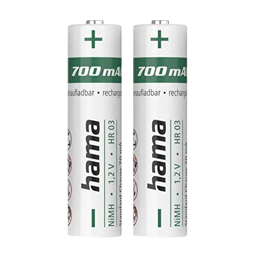 Hama - 2 x NiMH Batteries for Cordless Phones AAA 1.2 Volt 700 mAh