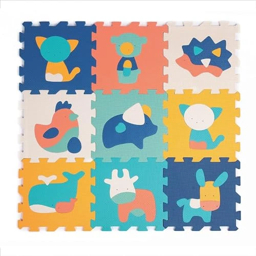 Offre limitée : LUDI - Tapis Dalles Animaux - Puzzle Géant - 9 Dalles en Mousse - Dès 10 Mois - Éveil Bébé - Développe Le Bien-Être, Le Toucher, La Découverte & La Réflexion - 90 x 90 x 1,2 cm de 16.99 € à 14.50 € (15% de remise)