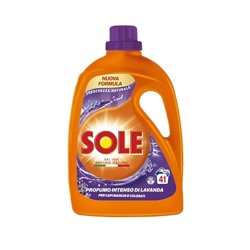 Sole Detergente Lavadora Frescura Natural con aroma de Lavanda, 1 botella de 1845 ml
