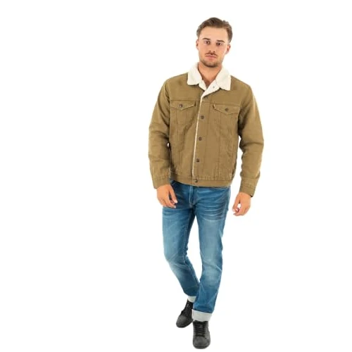 Levi's Type 3 Sherpa Trucker, Giacca Uomo, Washed Cougar Canvas, S