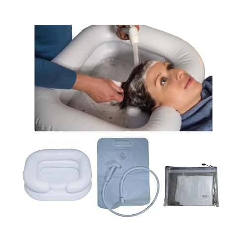 Offerta a tempo: Lavatesta Gonfiabile per Lavaggio Capelli con cuscino integrato, serbatoio e doccetta. Lavatesta Portatile - Lavandino Portatile Gonfiabile per persona a letto, disabili o anziani, per fare shampoo - 0.00% da 33.50 € a 33.50 €