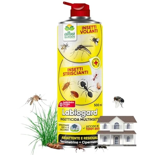 Offerta a tempo: Albagarden - Insetticida Formiche E Scarafaggi Per Ambienti - Insetticida Multinsetto Contro Zanzare Mosche Vespe E Tutti Gli Insetti Volanti E Striscianti - Veleno Per Disinfestazione - Spray 500 ml - 48% da 14.90 € a 7.70 €