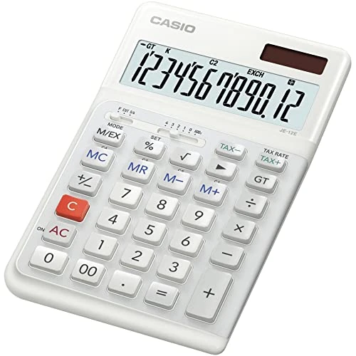 期間限定オファー: カシオ JE-12E-WE コンパクト 人間工学 デスク電卓 12桁 通常価格 7826.00 JPY セール価格 7826.00 JPY (割引 0%)